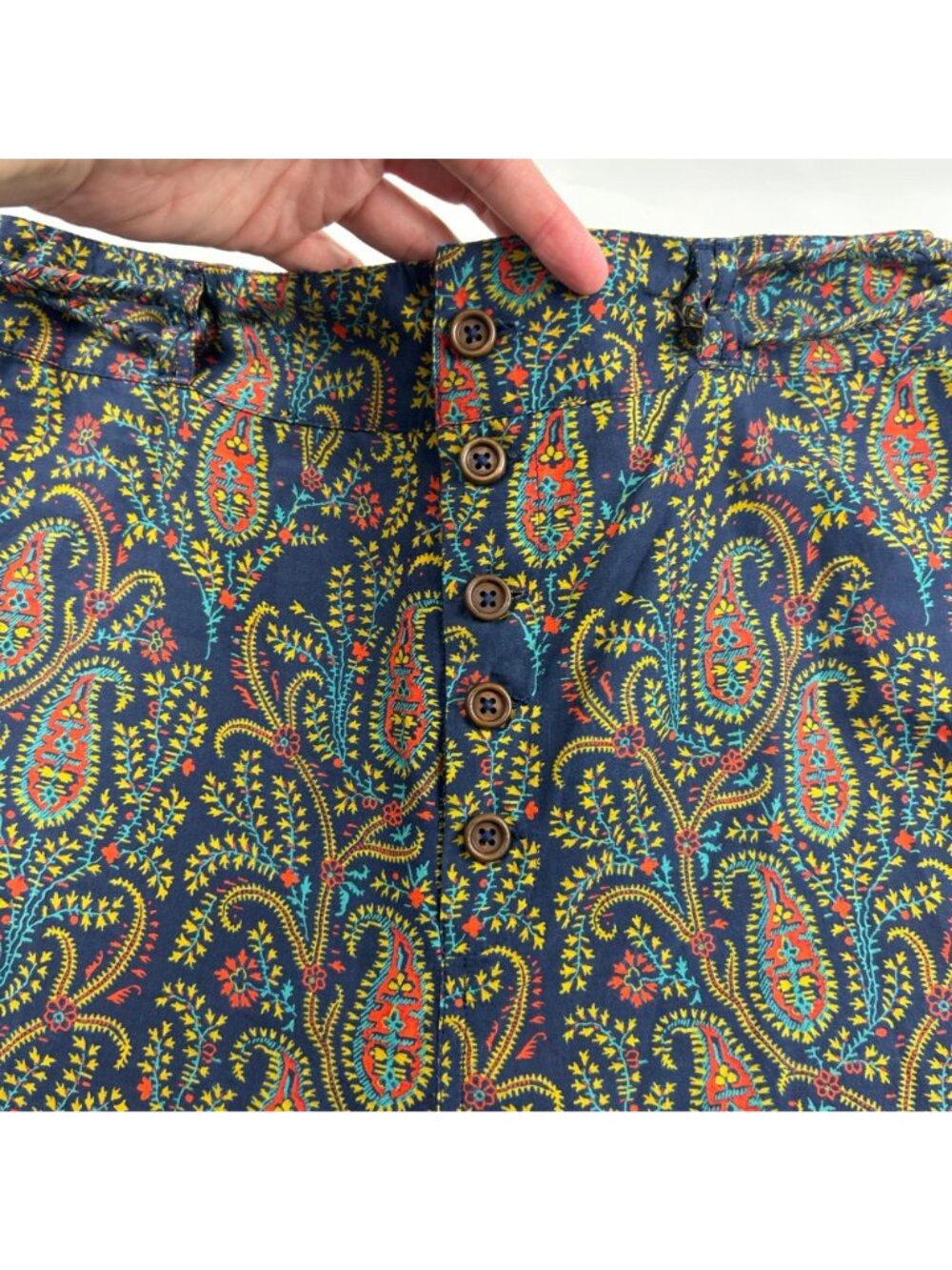 Sundance Navy Printed Lightweight Cotton Wide Leg Lounge Pant S - Picture 3 of 8
